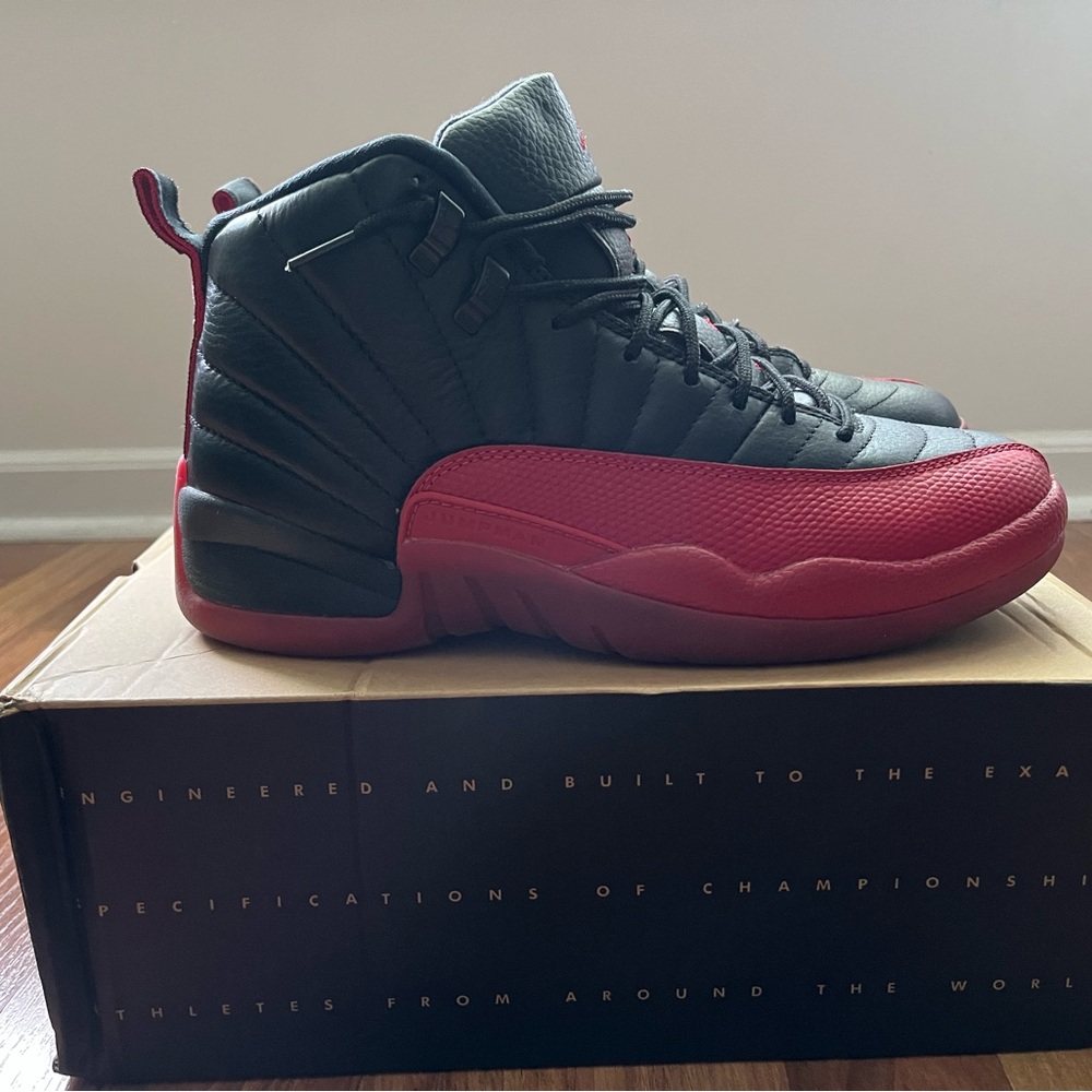 Air Jordan XII Retro Flu Game Athletic Shoes Black Red